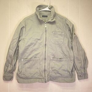 Whistles Denim Jacket Size Woman's Sz 8 Y2K Pockets Zip‎ Up Beige 70s Style